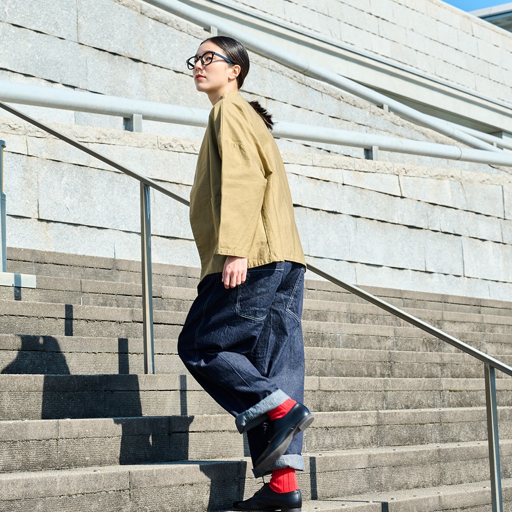 【予約】NARU(ナル) ムラ糸ミリタリーバックサテン ノッチジャケット 670810