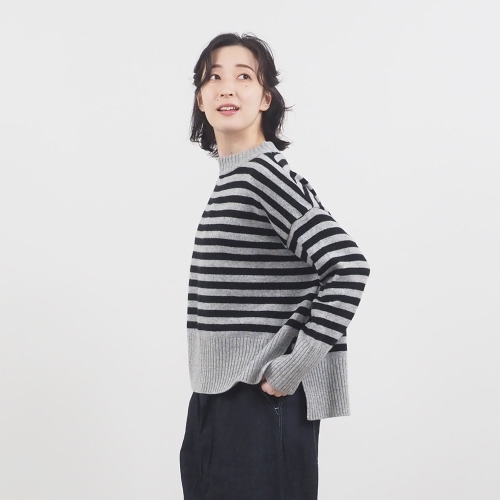 NARU(ナル) エアーヤーンコットンボーダー コモドニット 653710