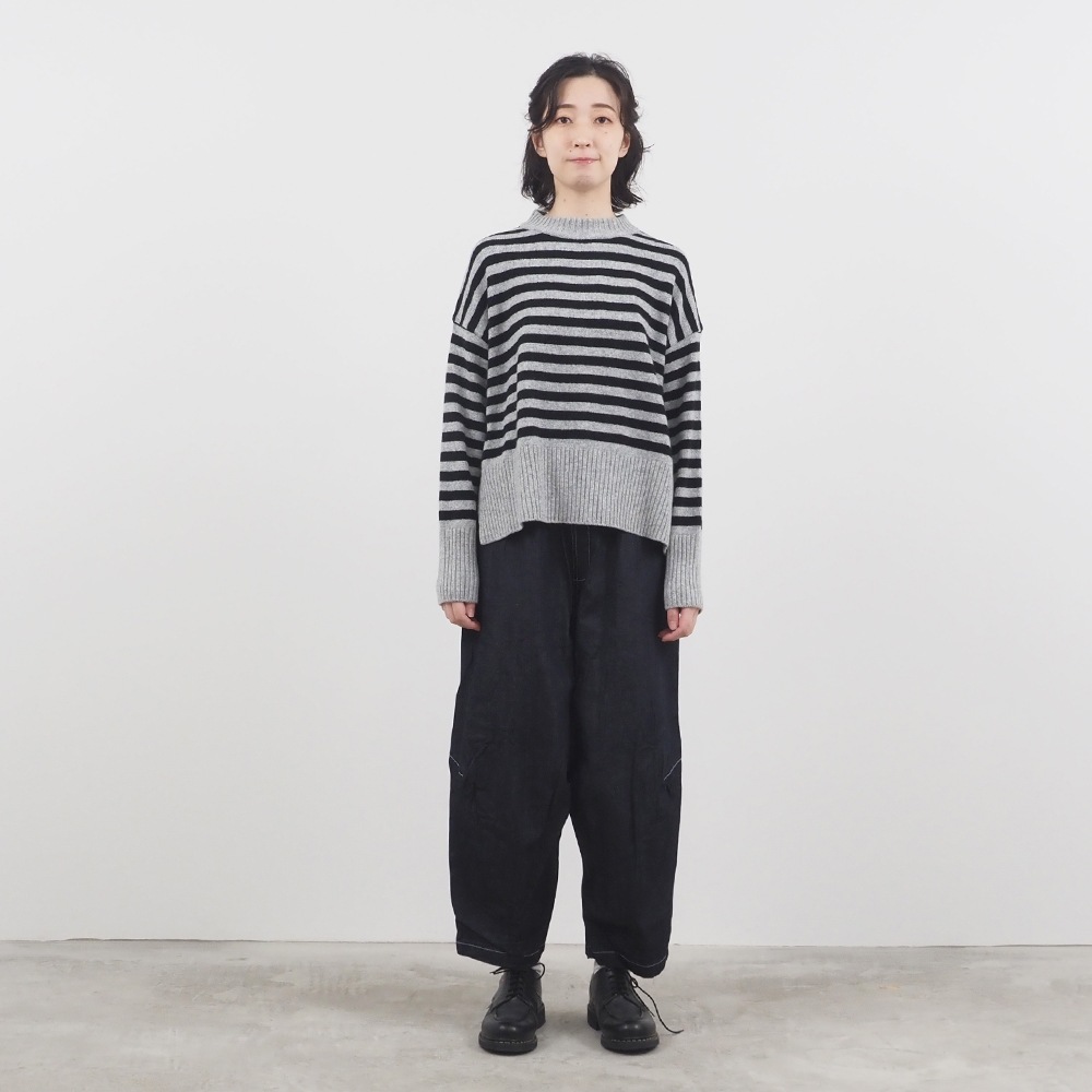 NARU(ナル) エアーヤーンコットンボーダー コモドニット 653710