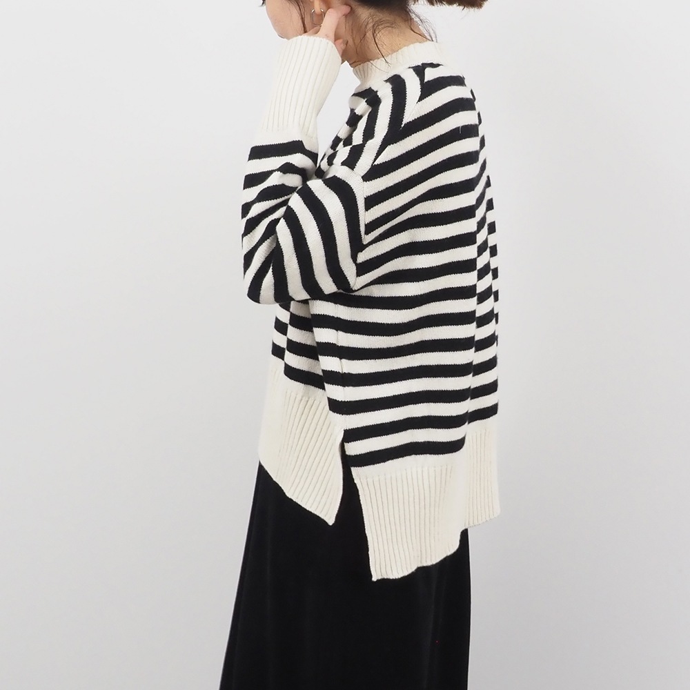 NARU(ナル) エアーヤーンコットンボーダー コモドニット 653710