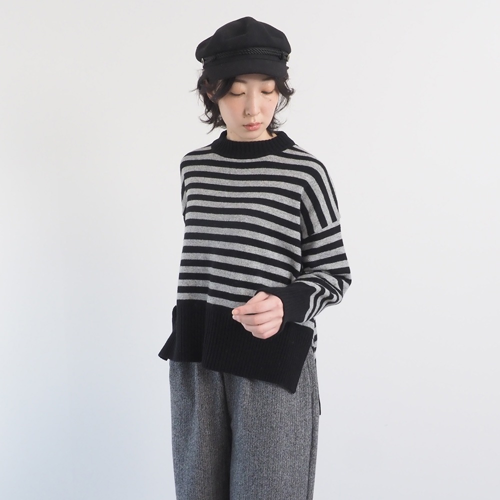 NARU(ナル) エアーヤーンコットンボーダー コモドニット 653710 | TOPS