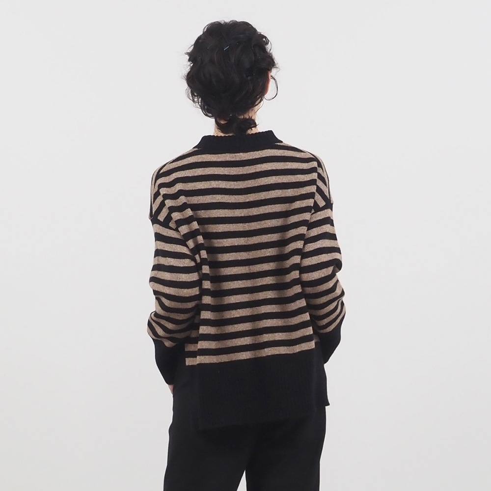 NARU(ナル) エアーヤーンコットンボーダー コモドニット 653710