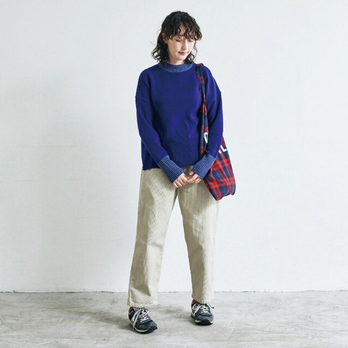 【キナリノコラボ！】NARU(ナル) タスマニアラムウール 配色コモドニット KR-TR-01