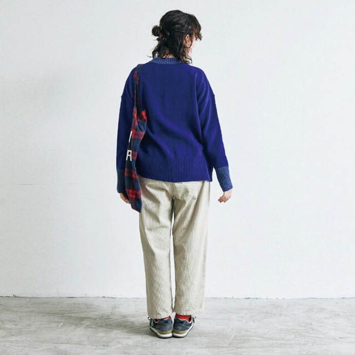 【キナリノコラボ！】NARU(ナル) タスマニアラムウール 配色コモドニット KR-TR-01