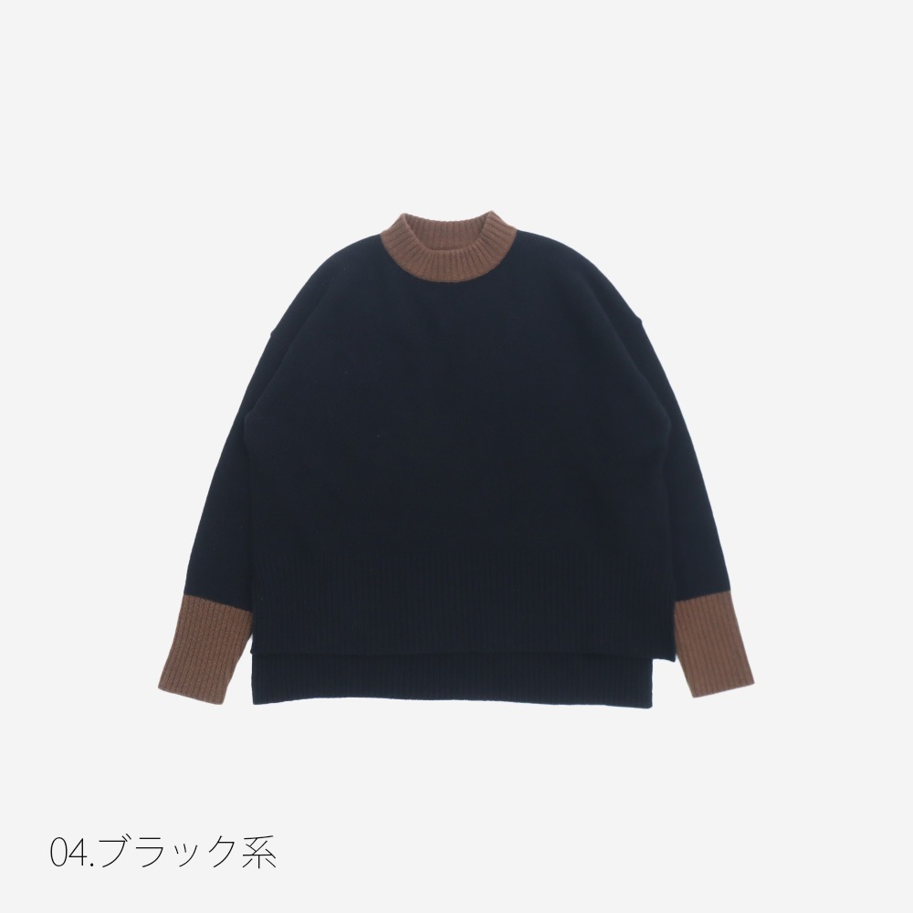 【キナリノコラボ！】NARU(ナル) タスマニアラムウール 配色コモドニット KR-TR-01