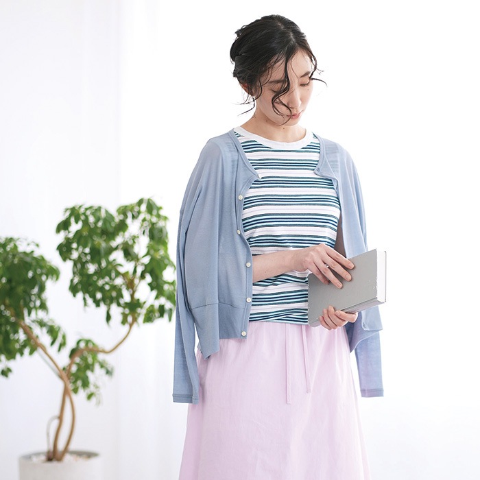 NARU(ナル) 80シアーストレッチフライス ワイドカーディガン 655235