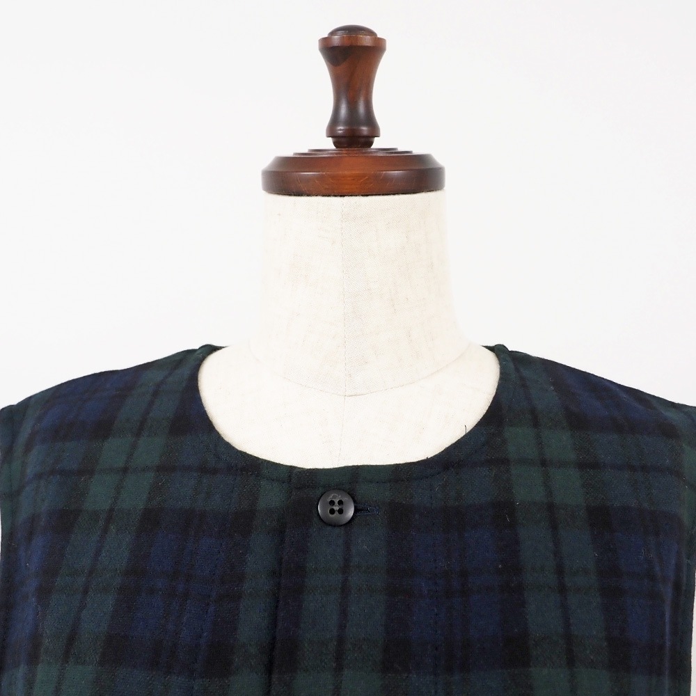 NARU(ナル) ウールリサイクルクロスチェック ロングジレ 666910