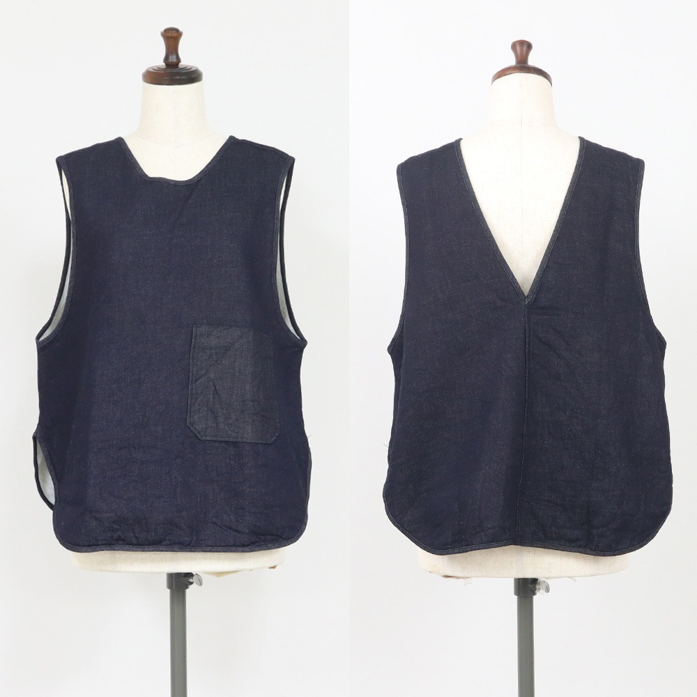 NARU(ナル) ムラデニム裏起毛 フリップベスト(2WAY) 666827