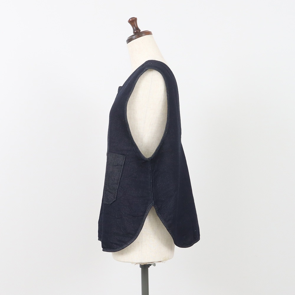 NARU(ナル) ムラデニム裏起毛 フリップベスト(2WAY) 666827