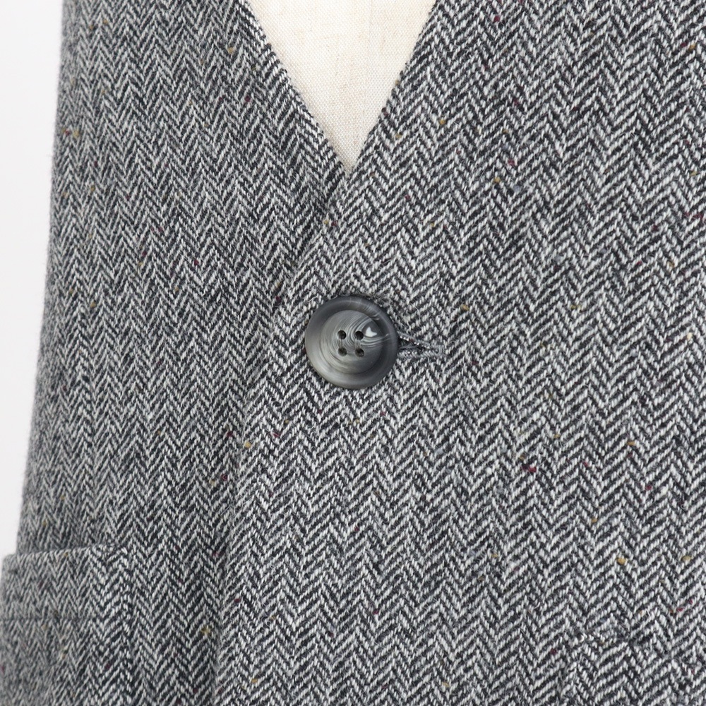 NARU(ナル) ヘリンボーンネップツイード スリットベスト 669902