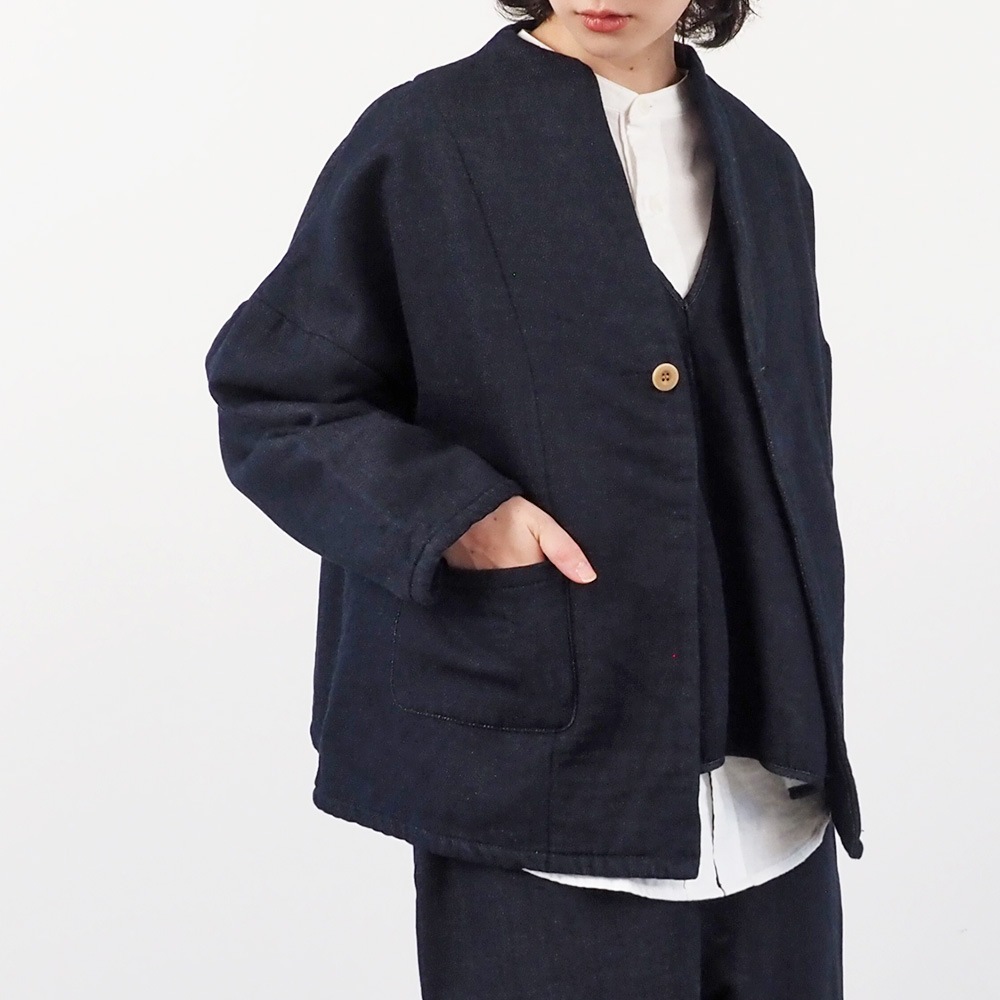 NARU(ナル) ムラデニム裏起毛 ノッチジャケット 666826