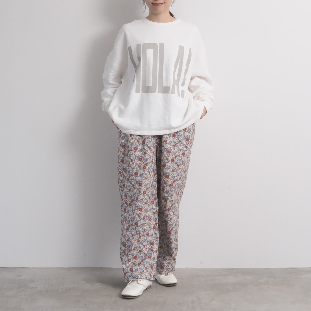 NARU(ナル) 30ビエラ微起毛フラワーワルツ柄 ストレートパンツ 6698061