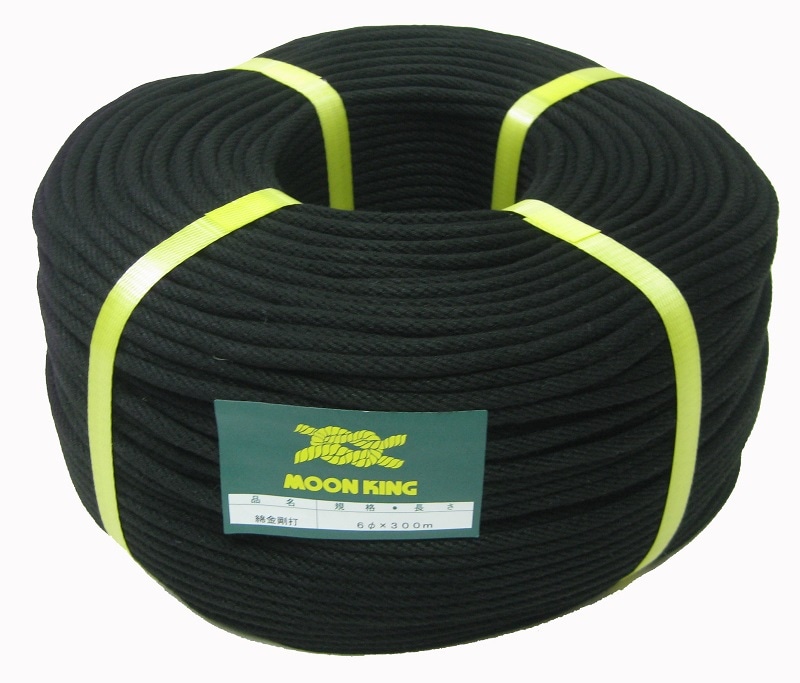 綿金剛打（スフ） 6mmX300m 黒