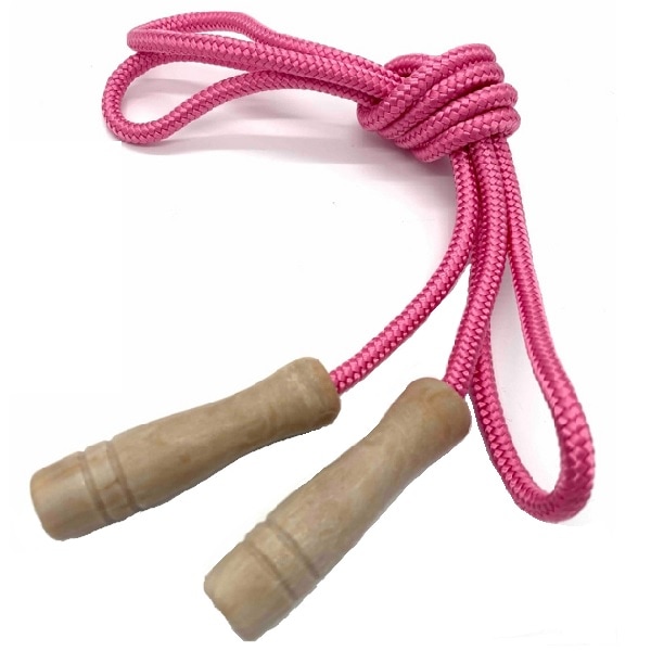 カラー縄跳び16打　柄付（ﾊﾟｲﾚﾝｶﾗｰﾛｰﾌﾟ）桃色　袋入