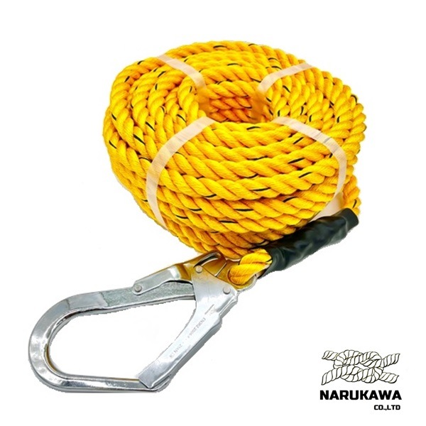 ポリエステル親綱ロープ 片側大口径フック16mm(10m～50m)