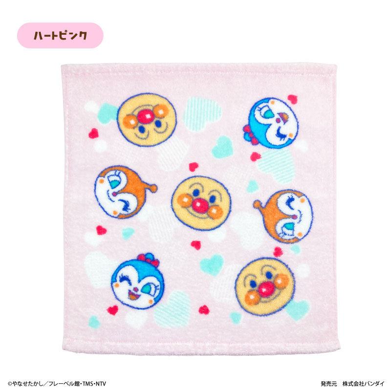 アンパンマン　無撚糸＆染料プリント　ハンドタオル　綿100％