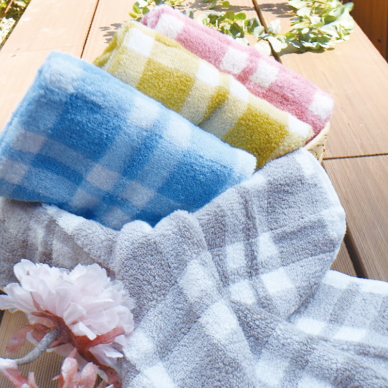 フェイスタオル2010からあります！ Miracle zero｜成長するタオル｜フェイスタオル ｜チェック柄