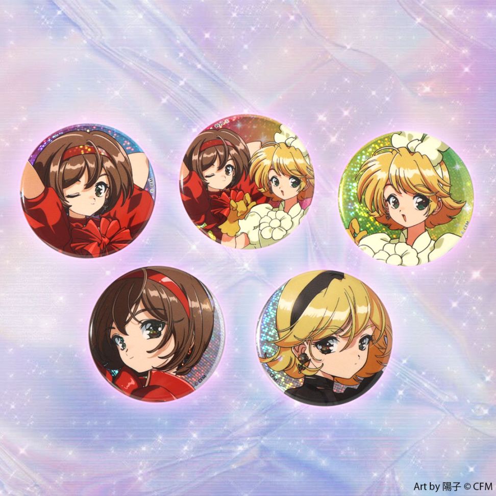 CAN 缶バッジ ピンク背景 女性　めいどりーみん　きゃん 9c90f45f815c96ca44bffd2d189460