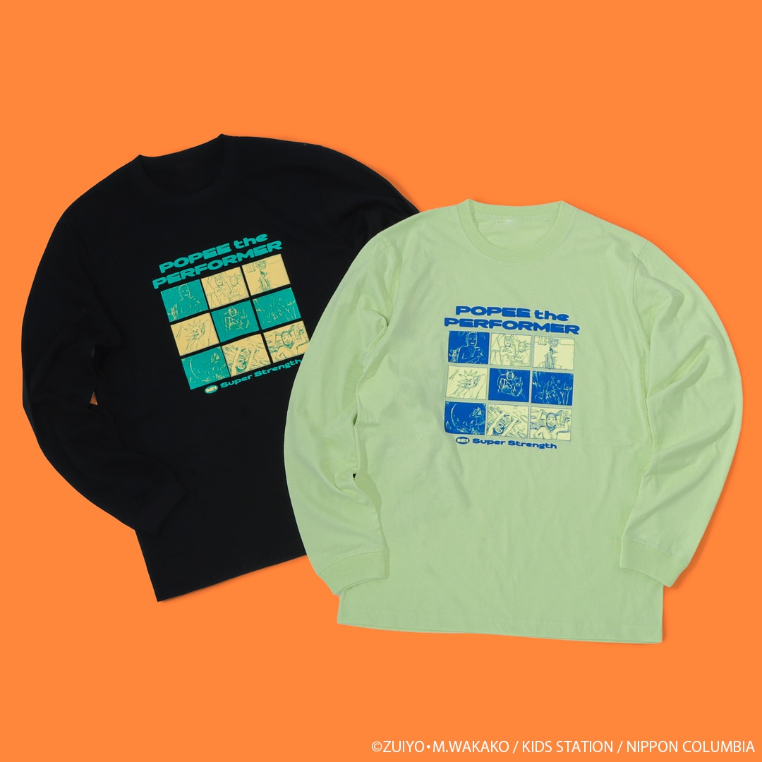 ポピーザぱフォーマー Super Strength 絵コンテ ロングスリーブTシャツ