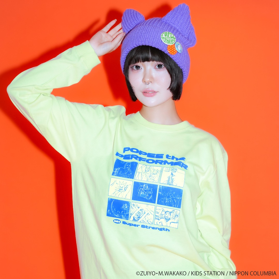 ポピーザぱフォーマー Super Strength 絵コンテ ロングスリーブTシャツ