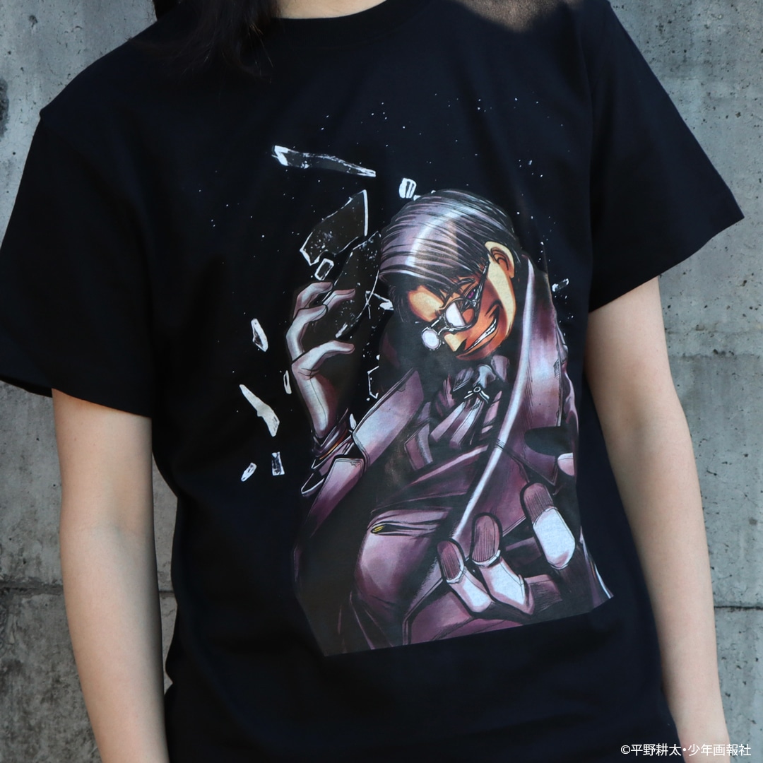 ヒロカズ様　ご依頼の品 平野耕太☆大博覧會 HELLSING フルカラープリントTシャツ 少佐 ガラス
