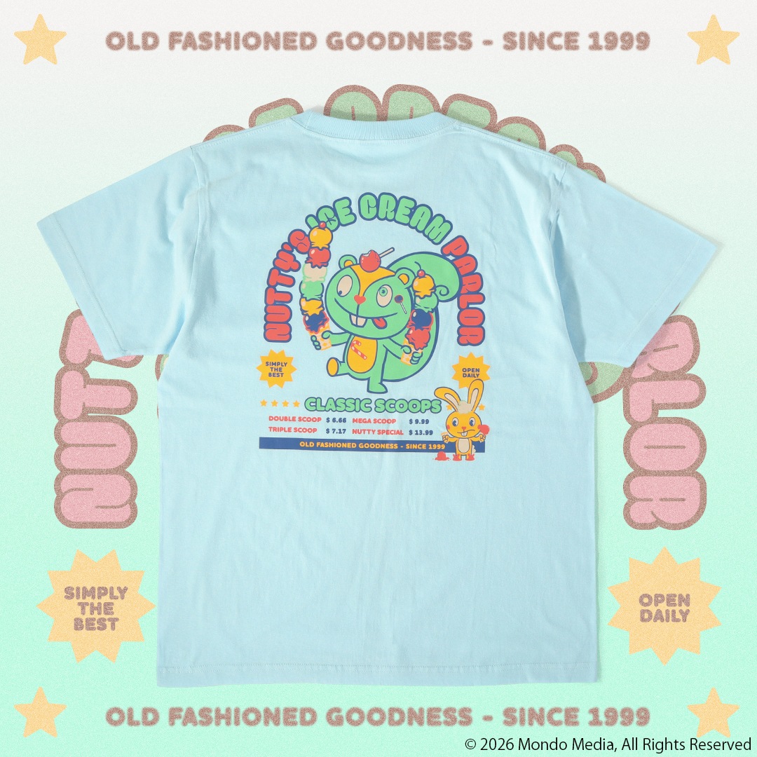 ハッピーツリーフレンズ NUTTY'S ICE CREAM PARLOR Tシャツ ｜グッズ