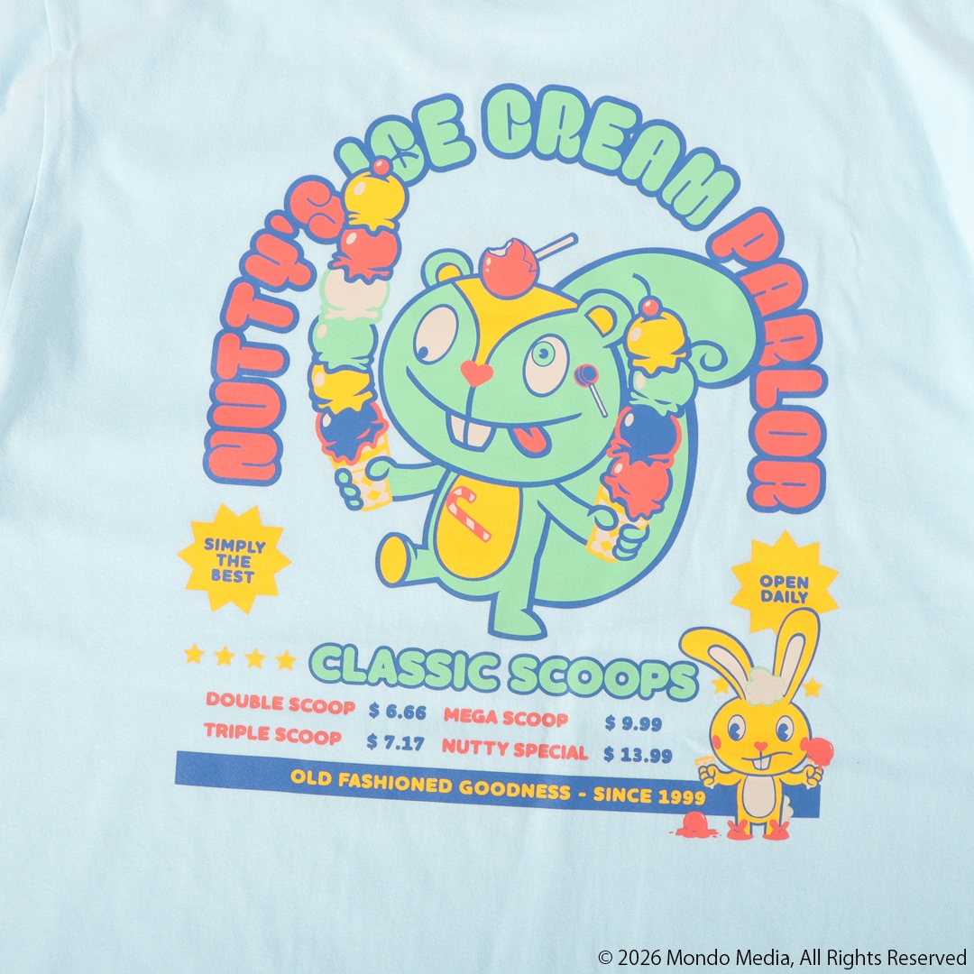 ハッピーツリーフレンズ NUTTY'S ICE CREAM PARLOR Tシャツ ｜グッズ