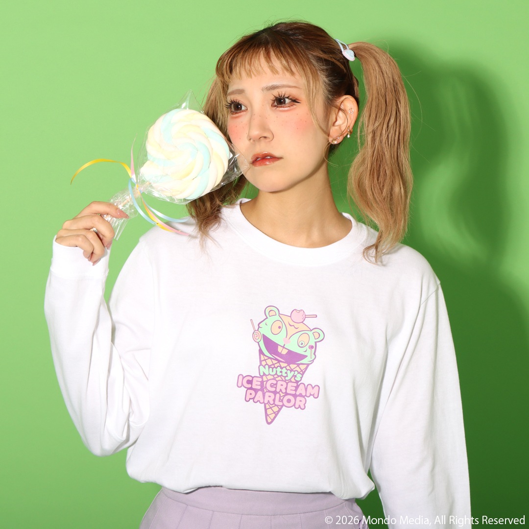 ハッピーツリーフレンズ NUTTY'S ICE CREAM PARLOR ロングスリーブT