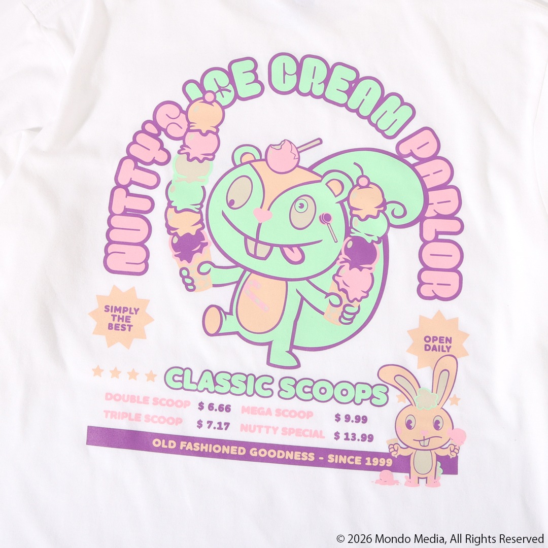 ハッピーツリーフレンズ NUTTY'S ICE CREAM PARLOR ロングスリーブT