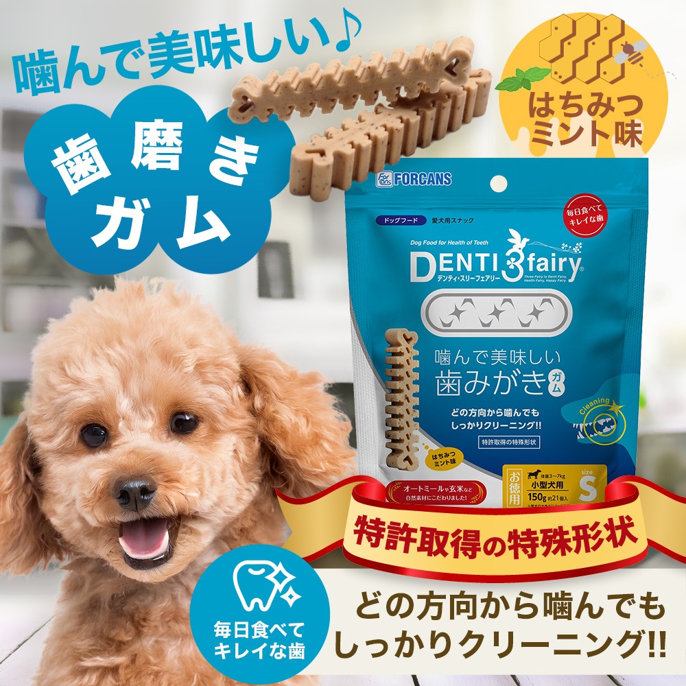 歯みがきガム デンティ・スリーフェアリー徳用 Sサイズ（150g 約21個入