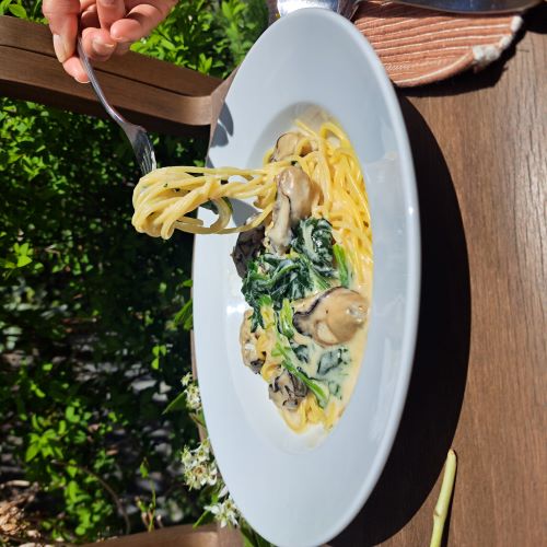 冬限定！広島産カキとほうれん草のクリームソース