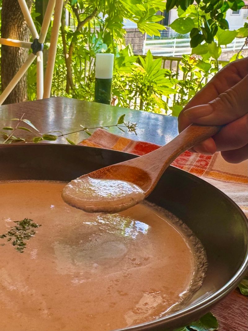 ごぼうとベーコンの豆乳ポタージュ