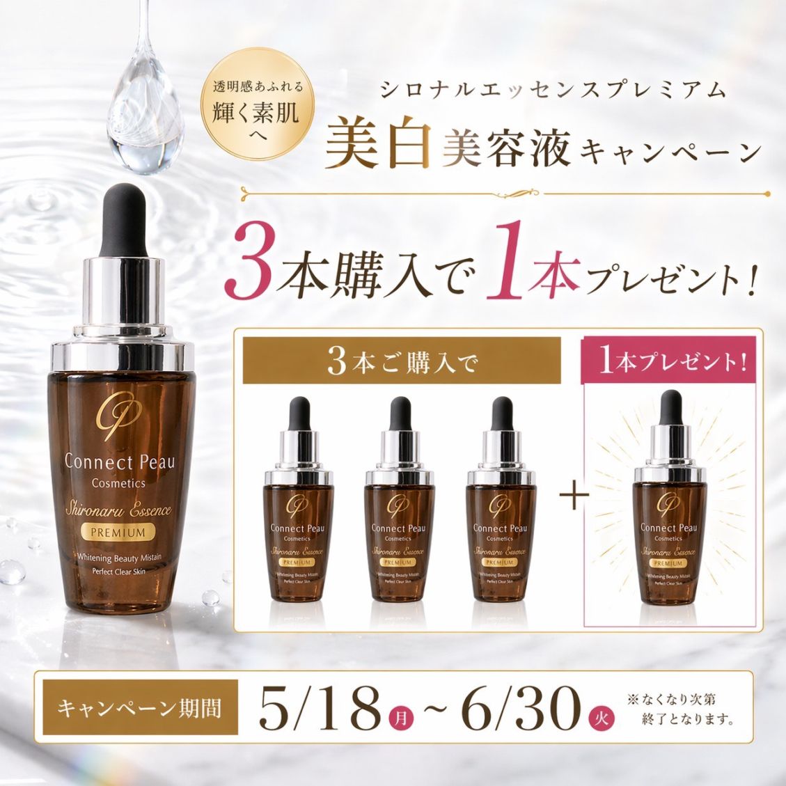 3＋1キャンペーン」コネクトポー シロナルエッセンスプレミアムの卸