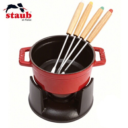 【新品】【廃盤】ストウブ　ミニチョコレートフォンデュセット　チェリー ストウブ staub ミニ チョコレートフォンデュセット チェリー 40509
