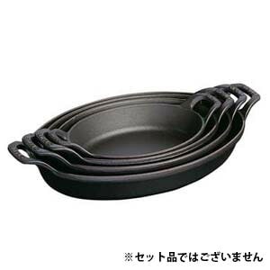 ストウブ staub オーバルスタッカブルディッシュ 24cm 黒 40509-393の
