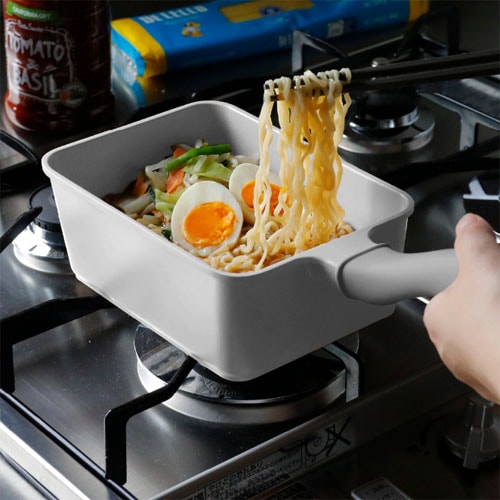Supot 深型四角フライパン 13×18cm グレー