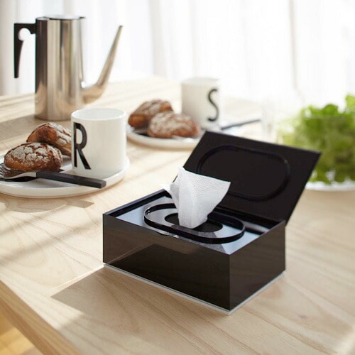 ウエットティッシュケース【⭐︎✳︎黒うさ✳︎⭐︎】 山崎実業 ウェットティッシュケース ヴェール Veil ブラック 7863の