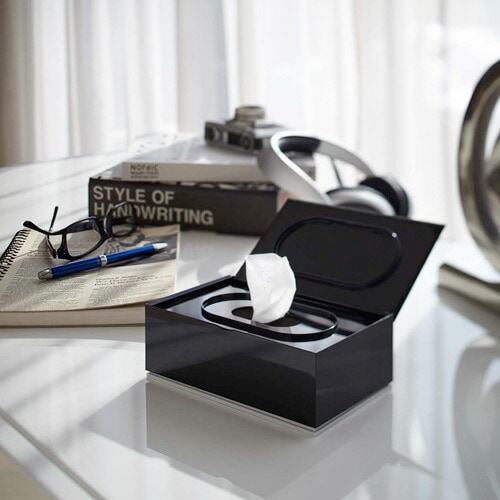 山崎実業 ウェットティッシュケース ヴェール Veil ブラック 7863の