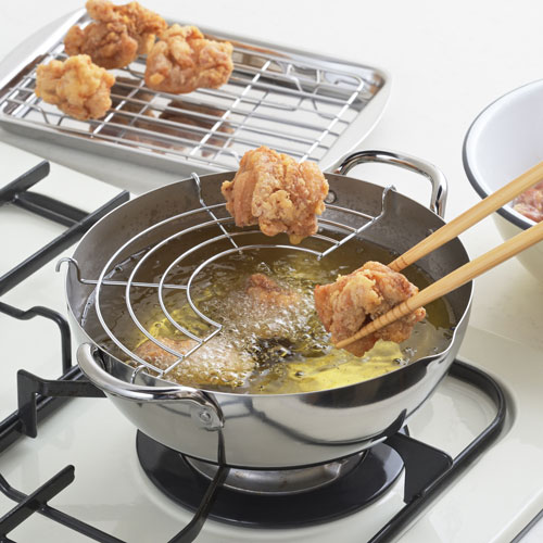 手長ざる　鉄鍋付き　インテリア 手長ざる鉄鍋付きインテリア