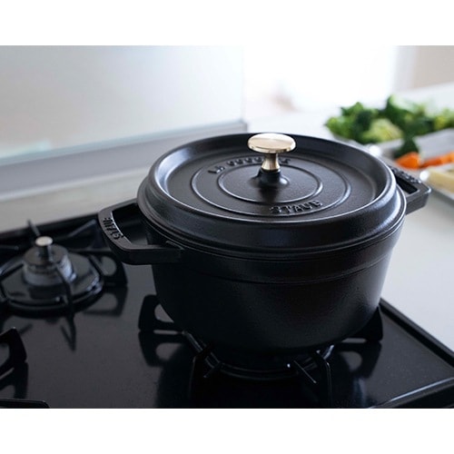 ストウブ staub ピコ ココット ラウンド 22cm 黒 40509-305の
