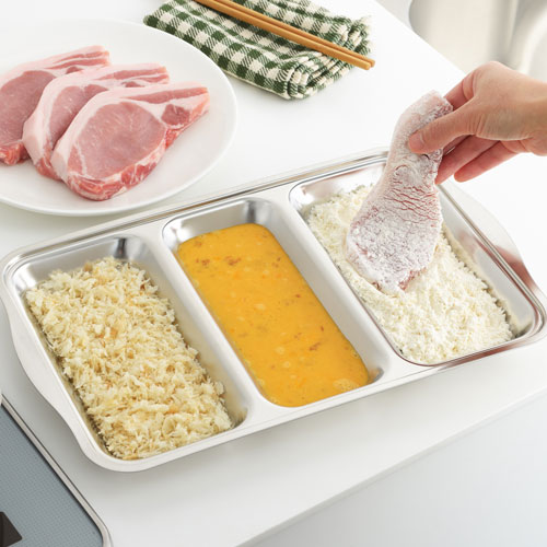 ヨシカワ 下ごしらえに便利なステンレス3連バット 深型 SJ3268の通販