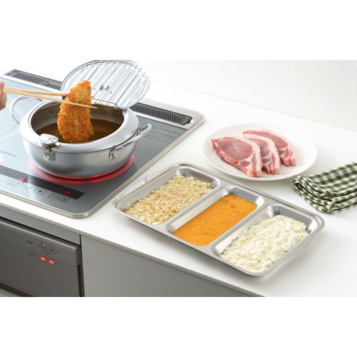 エコメルカリ便　6枚セット ステン バット 大３枚小３枚 ヨシカワ 下ごしらえに便利なステンレス3連バット 深型 SJ3268の通販