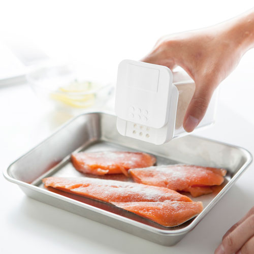 山崎実業 小麦粉&スパイスボトル アクア AQUA ホワイト 3231の通販