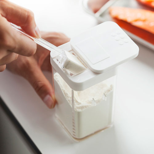 山崎実業 小麦粉&スパイスボトル アクア AQUA ホワイト 3231の通販