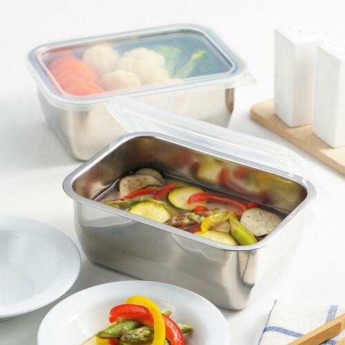 ヨシカワ 郷技 ステンレス製保存容器 2個組 YJ2612 日本製 燕三条の