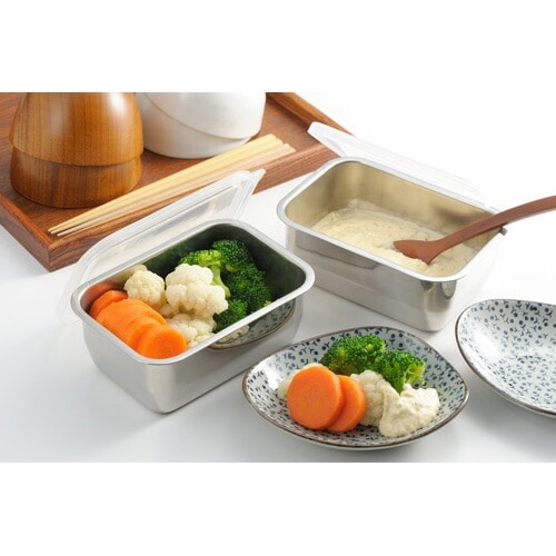 ヨシカワ 郷技 ステンレス製保存容器 2個組 YJ2612 日本製 燕三条の