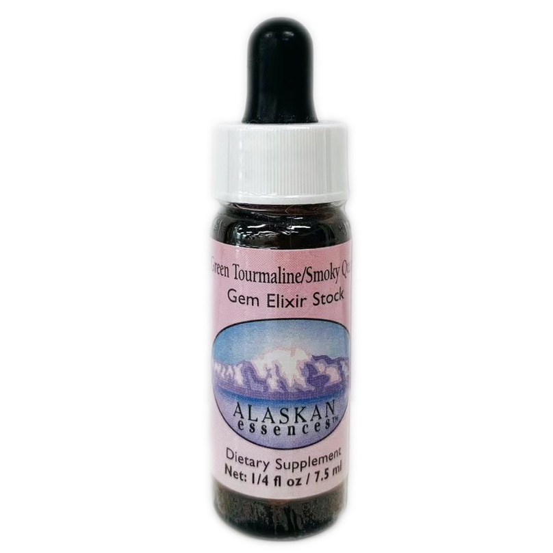 グリーントルマリン/スモーキークォーツ[Green Tourmaline/Smoky Quartz]