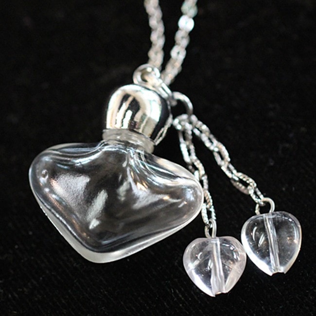 エッセンス用ハートボトルペンダント(シルバーチェーン)