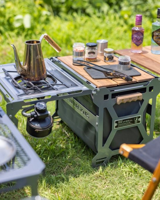 STEEL GRAY】THE SIDE UP BOX ＆ TABLE Shim.Craft × NATURE