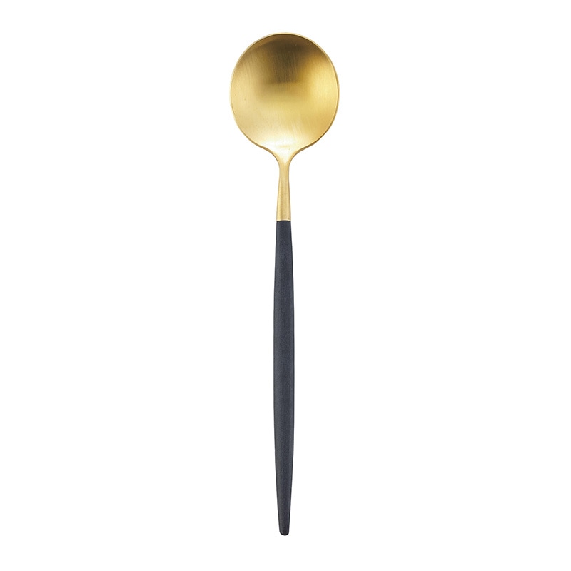Cutipol クチポール デザートスプーン GOA ゴア ブラック×ゴールド NR-00538